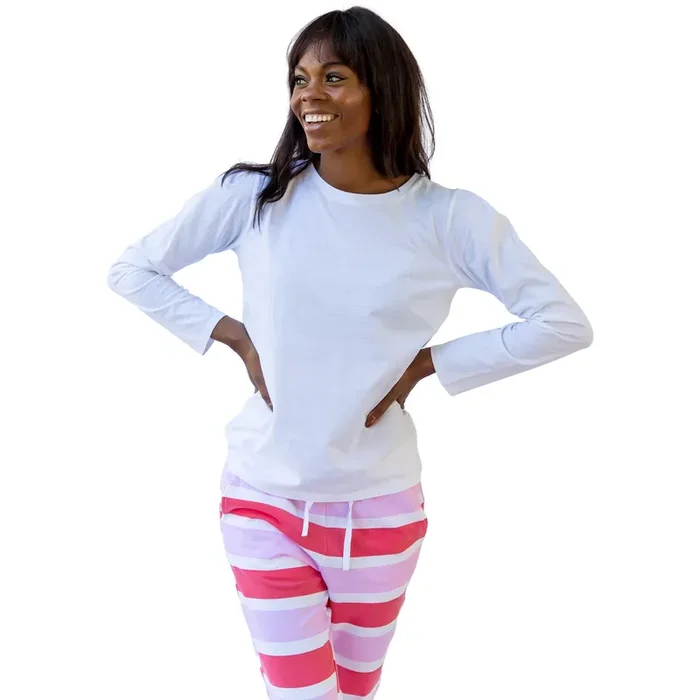 Women’s White Jersey Long Sleeve Top