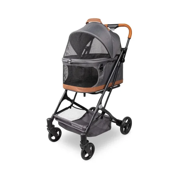 Wonderfold Folding Pet Stroller – Graphite Grey