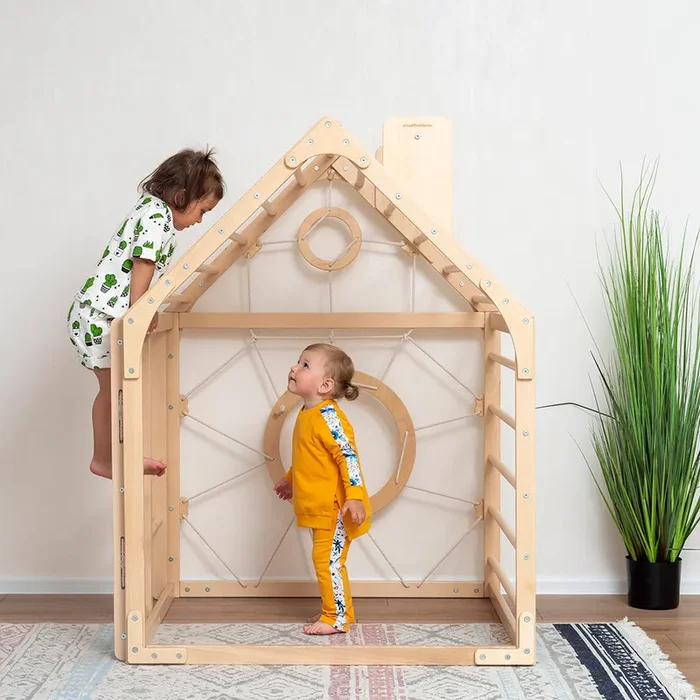 Wood and Heart Eco-Friendly Indoor Wooden Climbing Playhouse