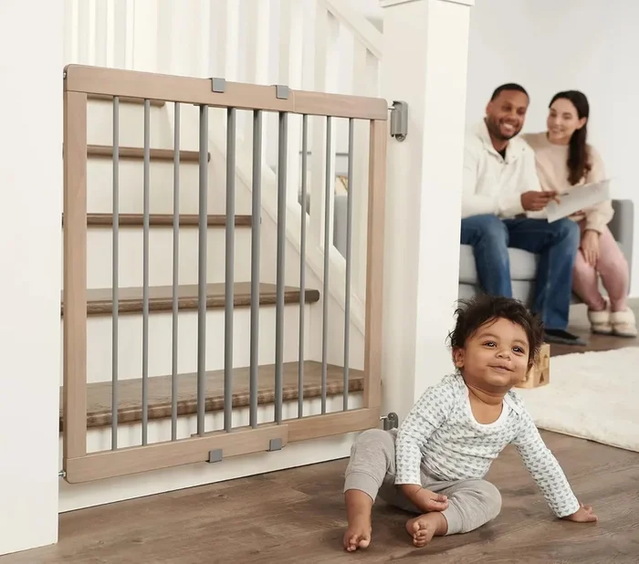 Wood Decor Top of Stair Gate 23.5-42″W x 30″H