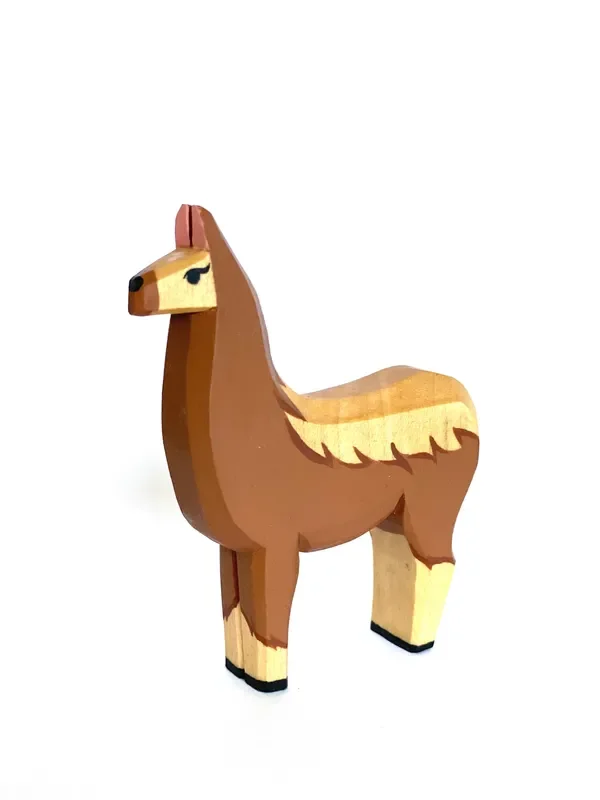 Wooden Llama Figurine