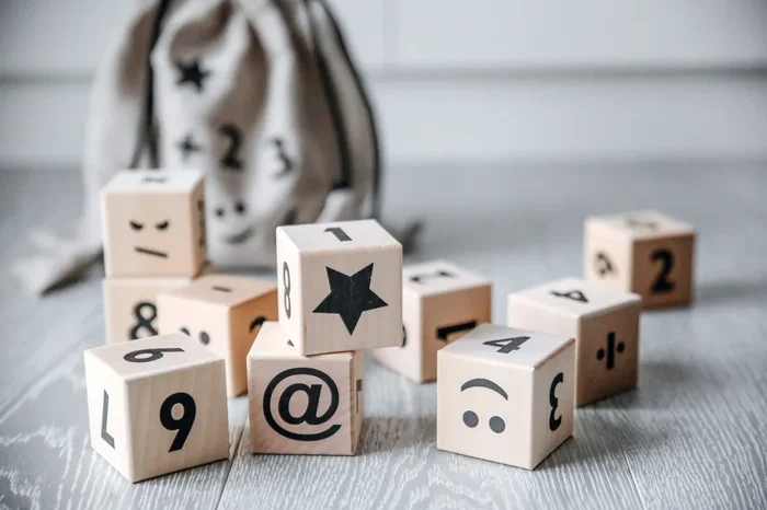 Wooden Math Blocks in Black – Wood