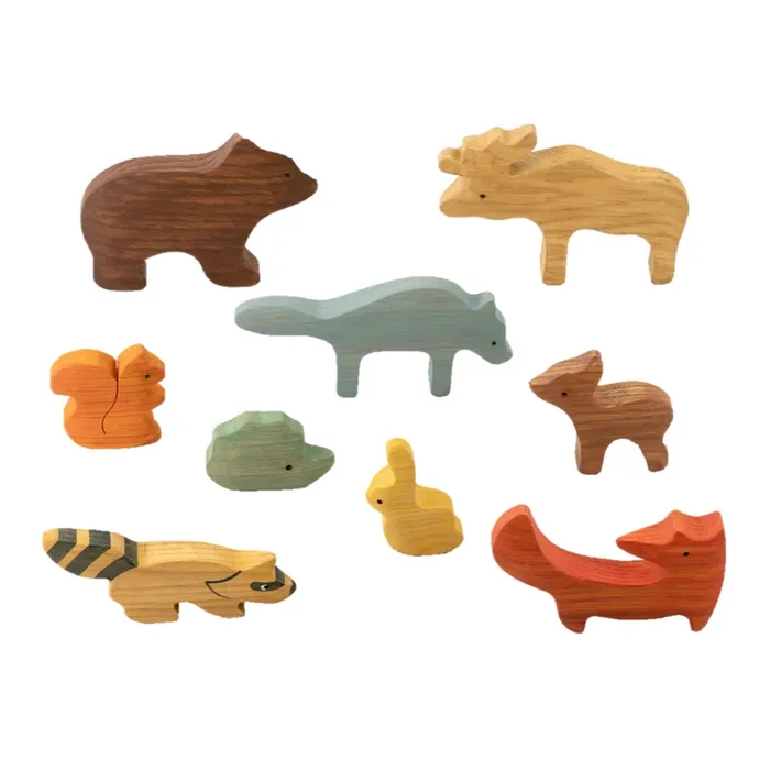Wooden Woodland Animals Set Of 9