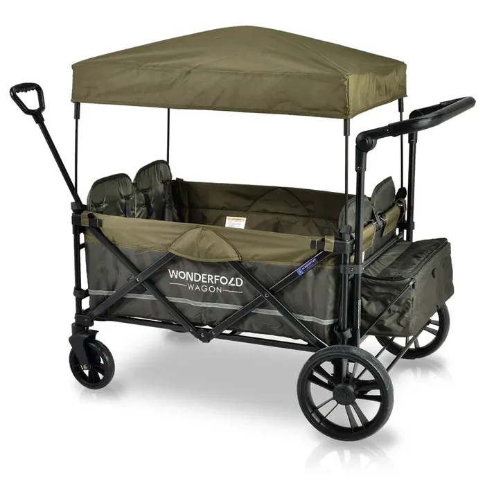 X4M Push + Pull Quad Stroller Wagon w Magnetic Harness (4 Seater)