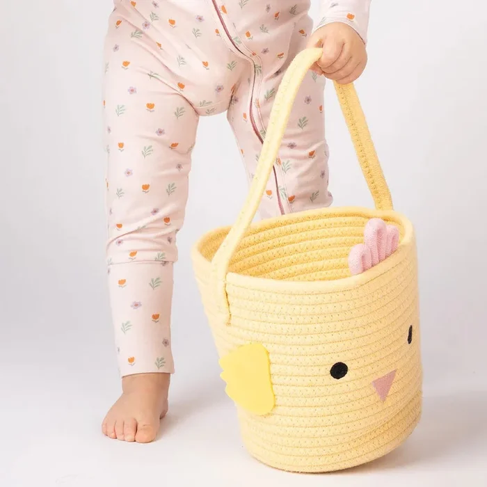 Yellow Chick Rope Basket