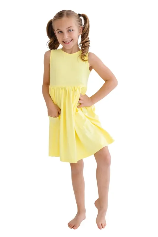 Yellow Tank Pocket Twirl Dress