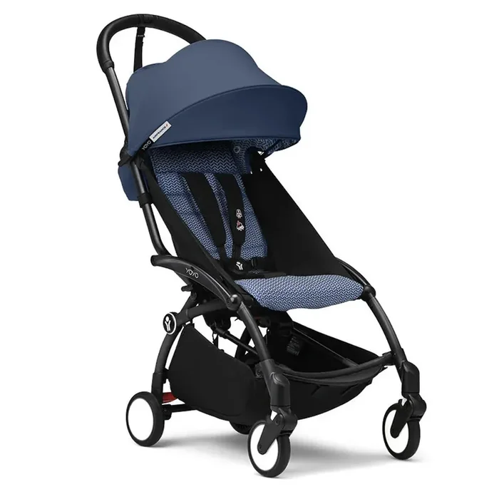 YOYO³ Travel Stroller Bundle – Black Frame/Air France Blue