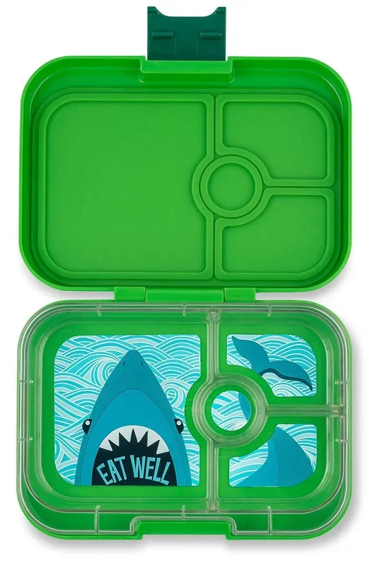 Yumbox Leakproof Bento Lunchbox, Panino – Bamboo Green / Shark Tray