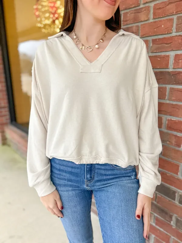 Zenana French Terry Collared Pullover (Multiple Colors Available)