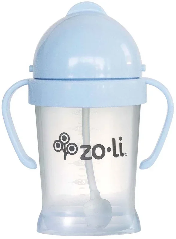 Zoli Bot Weighted Straw Sippy Cup, 6oz – Mist Blue