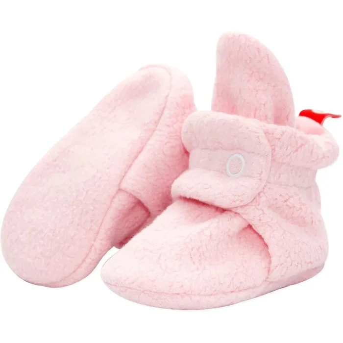 Zutano Cozie Fleece Booties | True Baby Pink
