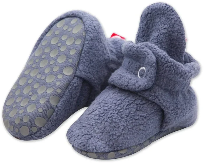 Zutano Cozie Fleece Gripper Baby Bootie – Denim Navy, 18m