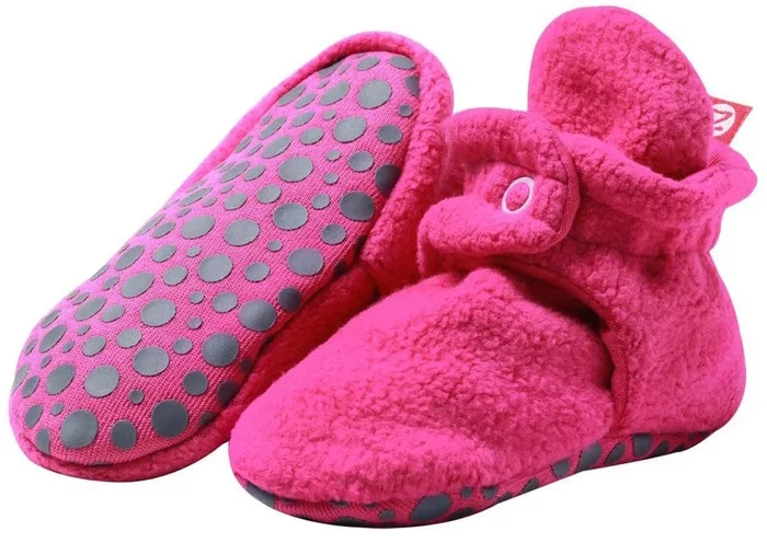 Zutano Cozie Fleece Gripper Baby Bootie – Fuchsia, 18m