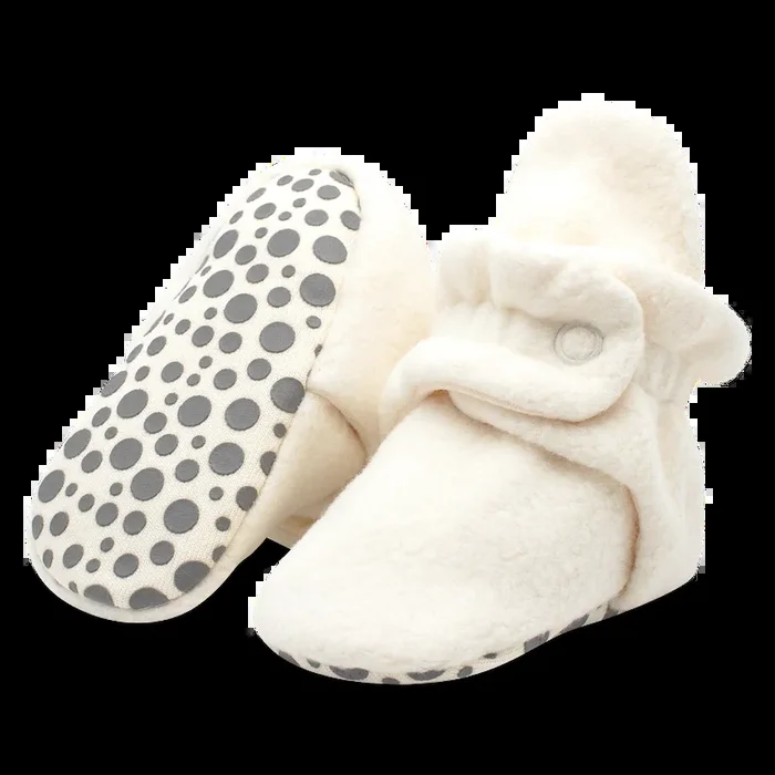 Zutano Cozie Fleece Gripper Booties | Cream