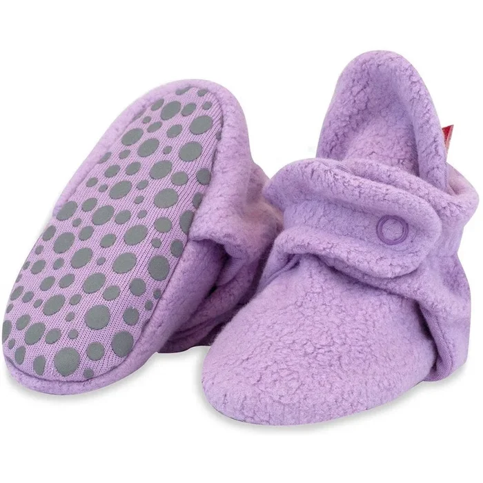 Zutano Cozie Fleece Gripper Booties | Lilac