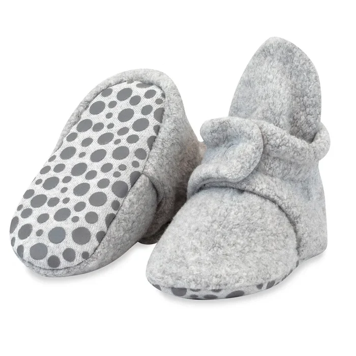Zutano Cozie Gripper Baby Bootie | Heather Grey