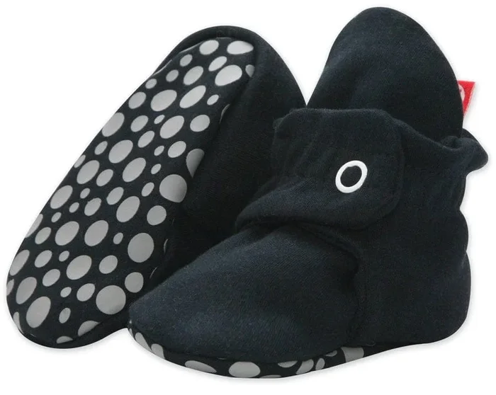 Zutano Organic Cotton Gripper Baby Bootie – Black, 12m